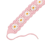 Maxbell Crochet Hair Bandana Headwrap Hairbands for Role Play Photo Shoot Masquerade Pink Flower