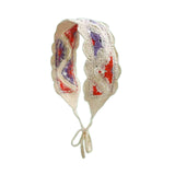 Maxbell Crochet Hair Bandana Headwrap Hairbands for Role Play Photo Shoot Masquerade Red Violet