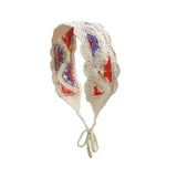 Maxbell Crochet Hair Bandana Headwrap Hairbands for Role Play Photo Shoot Masquerade Red Violet
