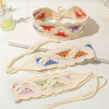 Maxbell Crochet Hair Bandana Headwrap Hairbands for Role Play Photo Shoot Masquerade Red Violet