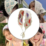 Maxbell Crochet Hair Bandana Headwrap Hairbands for Role Play Photo Shoot Masquerade Red Violet