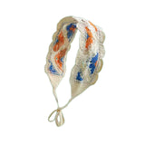 Maxbell Crochet Hair Bandana Headwrap Hairbands for Role Play Photo Shoot Masquerade Orange Blue