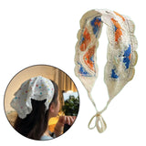 Maxbell Crochet Hair Bandana Headwrap Hairbands for Role Play Photo Shoot Masquerade Orange Blue