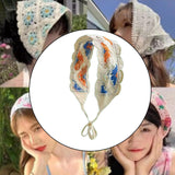 Maxbell Crochet Hair Bandana Headwrap Hairbands for Role Play Photo Shoot Masquerade Orange Blue
