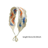 Maxbell Crochet Hair Bandana Headwrap Hairbands for Role Play Photo Shoot Masquerade Orange Blue