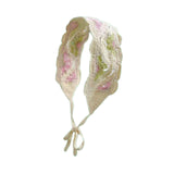 Maxbell Crochet Hair Bandana Headwrap Hairbands for Role Play Photo Shoot Masquerade Pink Green