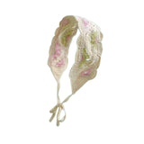 Maxbell Crochet Hair Bandana Headwrap Hairbands for Role Play Photo Shoot Masquerade Pink Green