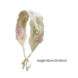 Maxbell Crochet Hair Bandana Headwrap Hairbands for Role Play Photo Shoot Masquerade Pink Green