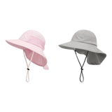 Maxbell Wide Brim Bucket Hat for Kids Breathable Sun Hat for Outdoor Garden Climbing Pink