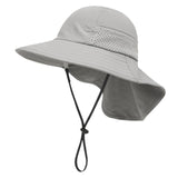 Maxbell Wide Brim Bucket Hat for Kids Breathable Sun Hat for Outdoor Garden Climbing Gray