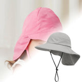 Maxbell Wide Brim Bucket Hat for Kids Breathable Sun Hat for Outdoor Garden Climbing Gray