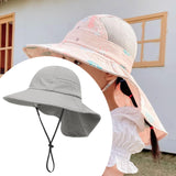 Maxbell Wide Brim Bucket Hat for Kids Breathable Sun Hat for Outdoor Garden Climbing Gray
