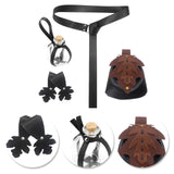 Maxbell 5 Pieces Medieval Belt Bag Skirt Hikes Bottle for Fantasy Events Masquerades Black