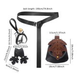 Maxbell 5 Pieces Medieval Belt Bag Skirt Hikes Bottle for Fantasy Events Masquerades Black