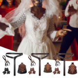 Maxbell 5 Pieces Medieval Belt Bag Skirt Hikes Bottle for Fantasy Events Masquerades Black