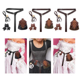 Maxbell 5 Pieces Medieval Belt Bag Skirt Hikes Bottle for Fantasy Events Masquerades Black
