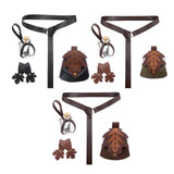 Maxbell 5 Pieces Medieval Belt Bag Skirt Hikes Bottle for Fantasy Events Masquerades Black
