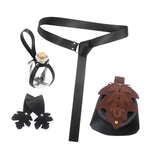Maxbell 5 Pieces Medieval Belt Bag Skirt Hikes Bottle for Fantasy Events Masquerades Black