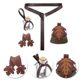 Maxbell 5 Pieces Medieval Belt Bag Skirt Hikes Bottle for Fantasy Events Masquerades Green