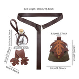 Maxbell 5 Pieces Medieval Belt Bag Skirt Hikes Bottle for Fantasy Events Masquerades Green