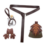 Maxbell 5 Pieces Medieval Belt Bag Skirt Hikes Bottle for Fantasy Events Masquerades Green