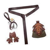 Maxbell 5 Pieces Medieval Belt Bag Skirt Hikes Bottle for Fantasy Events Masquerades Green