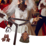 Maxbell 5 Pieces Medieval Belt Bag Skirt Hikes Bottle for Fantasy Events Masquerades Green