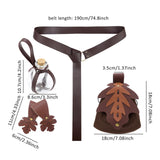 Maxbell 5 Pieces Medieval Belt Bag Skirt Hikes Bottle for Fantasy Events Masquerades Brown