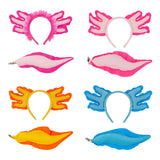 Maxbell Axolotl Headband and Tail Set Cute Axolotl Costume for Role Playing Festival Pink
