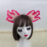 Maxbell Axolotl Headband and Tail Set Cute Axolotl Costume for Role Playing Festival Pink