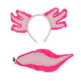 Maxbell Axolotl Headband and Tail Set Cute Axolotl Costume for Role Playing Festival Pink