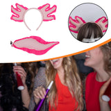 Maxbell Axolotl Headband and Tail Set Cute Axolotl Costume for Role Playing Festival Pink