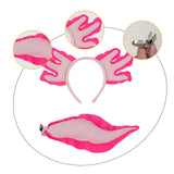 Maxbell Axolotl Headband and Tail Set Cute Axolotl Costume for Role Playing Festival Pink
