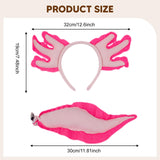 Maxbell Axolotl Headband and Tail Set Cute Axolotl Costume for Role Playing Festival Pink