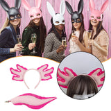Maxbell Axolotl Headband and Tail Set Cute Axolotl Costume for Role Playing Festival Rose Red