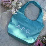 Maxbell Polyester Tote Bag for Women Washable Trendy Handbag for Vacation Gym Spring blue