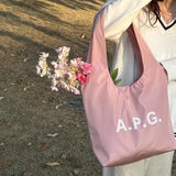 Maxbell Polyester Tote Bag for Women Washable Trendy Handbag for Vacation Gym Spring pink