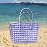 Maxbell Women's Woven Handbag Stylish Top Handle Bag for Commuting Vacation Shopping