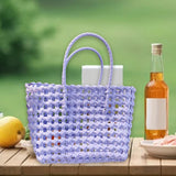 Maxbell Women's Woven Handbag Stylish Top Handle Bag for Commuting Vacation Shopping