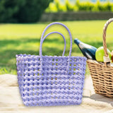 Maxbell Women's Woven Handbag Stylish Top Handle Bag for Commuting Vacation Shopping