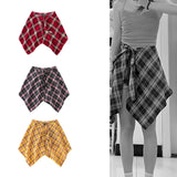 Maxbell Plaid Skirt Sturdy Women Novelty Half Body Spring Autumn Accessories Hip Hop Red