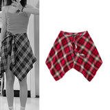 Maxbell Plaid Skirt Sturdy Women Novelty Half Body Spring Autumn Accessories Hip Hop Red