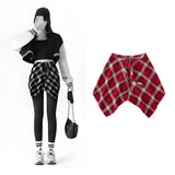 Maxbell Plaid Skirt Sturdy Women Novelty Half Body Spring Autumn Accessories Hip Hop Red