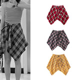 Maxbell Plaid Skirt Sturdy Women Novelty Half Body Spring Autumn Accessories Hip Hop Red