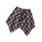 Maxbell Plaid Skirt Sturdy Women Novelty Half Body Spring Autumn Accessories Hip Hop Pink Black