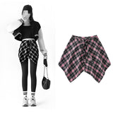 Maxbell Plaid Skirt Sturdy Women Novelty Half Body Spring Autumn Accessories Hip Hop Pink Black