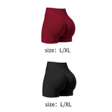 Maxbell Yoga Shorts High Waisted Soft Workout Gym Shorts for Running L Wine Red