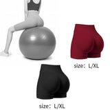 Maxbell Yoga Shorts High Waisted Soft Workout Gym Shorts for Running L Wine Red