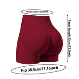 Maxbell Yoga Shorts High Waisted Soft Workout Gym Shorts for Running L Wine Red