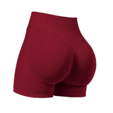 Maxbell Yoga Shorts High Waisted Soft Workout Gym Shorts for Running XL Wine Red